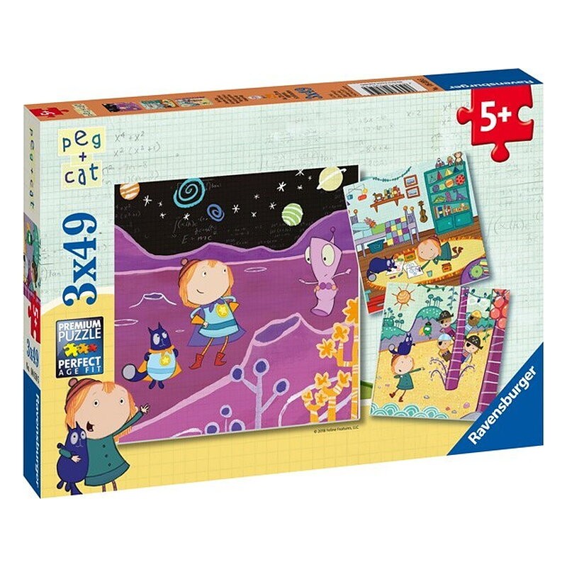Puzzle 3 X 49 Pz: Peg + Cat