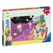 Puzzle 3 X 49 Pz: Peg + Cat