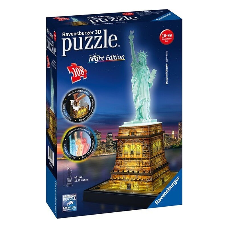 Puzzle 3D - Serie Especial: Estatua De La Libertad- Night Edition