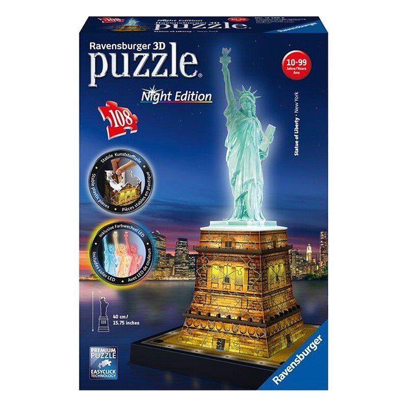 Puzzle 3D - Serie Especial: Estatua De La Libertad- Night Edition