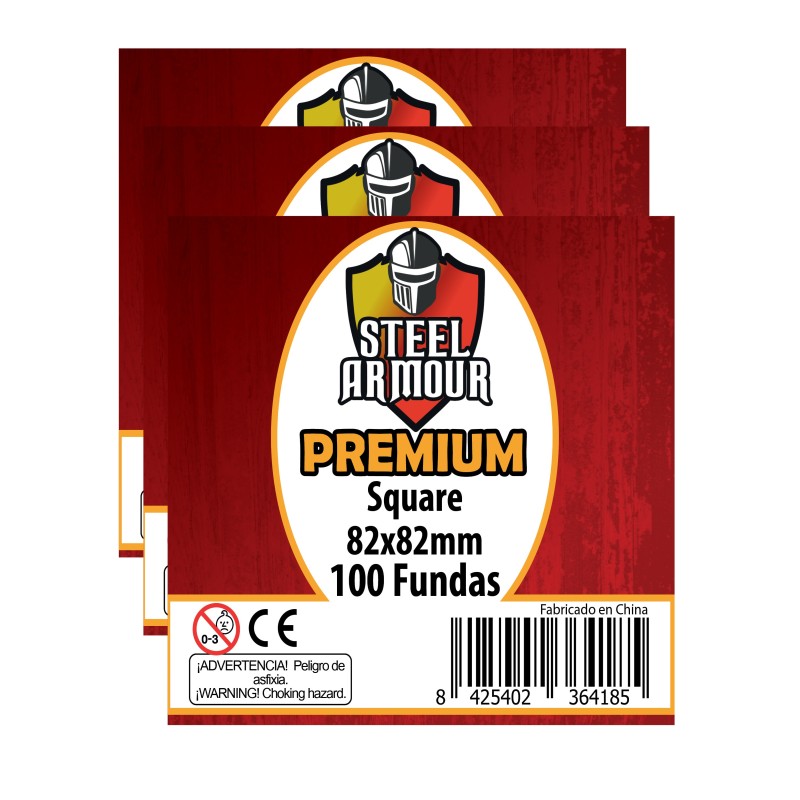 Caja 100 paquetes de fundas cuadradas Premium (82x82mm) --50% desc.-- (46020)