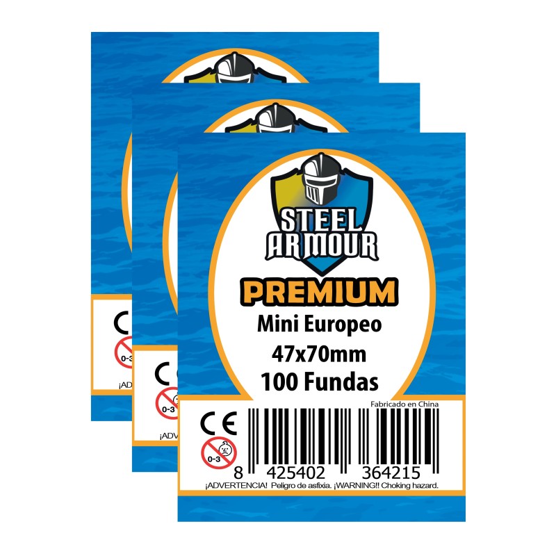 Caja 100 paquetes de fundas Mini Europeo Premium (47x70mm) --50% desc.-- (46018)