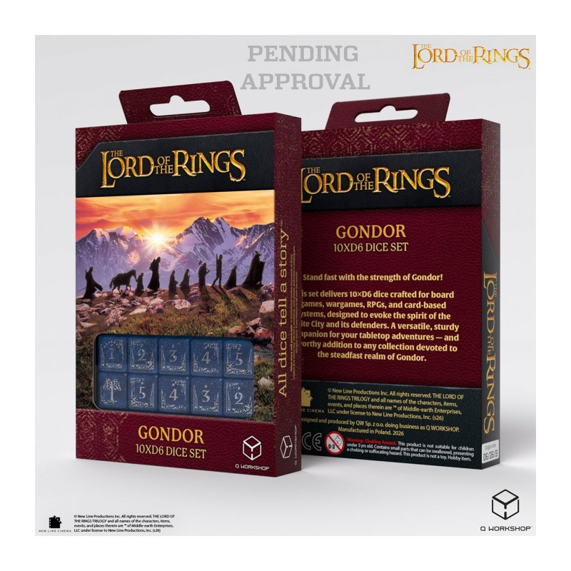 Set de Dados D6 Gondor (10 Unidades) - The Lord of the Ring - Q Workshop