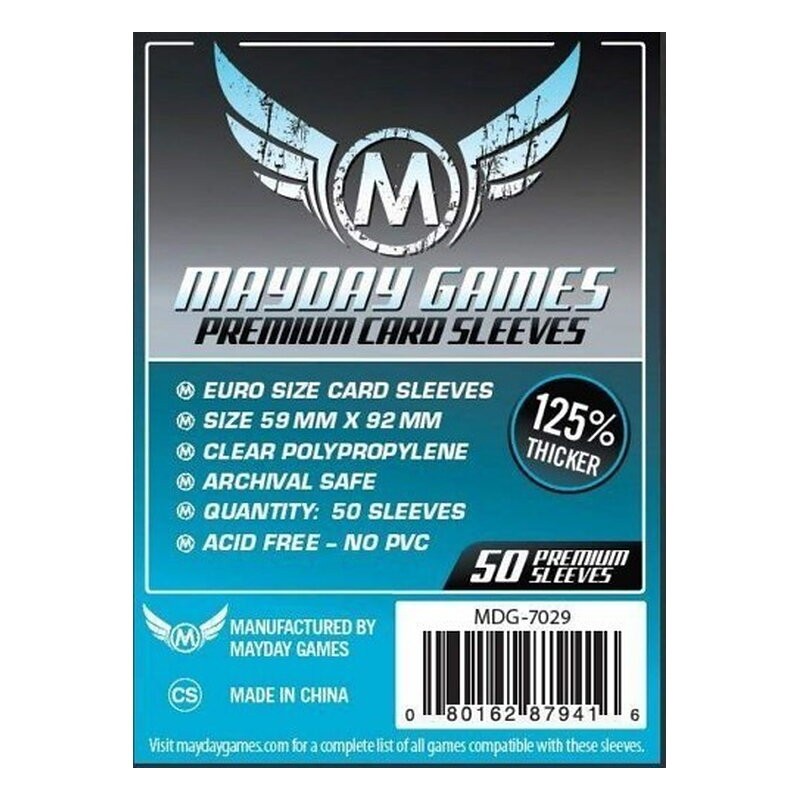 FUNDA PREMIUM MAYDAY EURO CARD 59 MM X 92 MM (50)