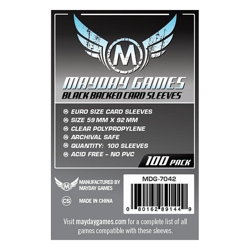 FUNDA MAYDAY EURO CARD 59 MM X 92 MM BLACK (100)