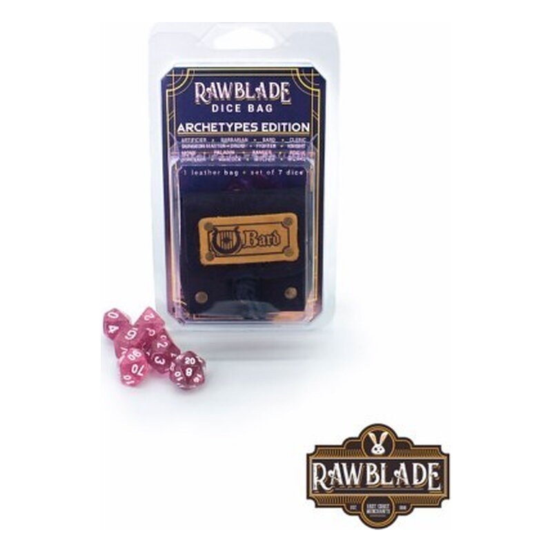 RAWBLADE DADOS + BOLSA DE CUERO BARD (7)
