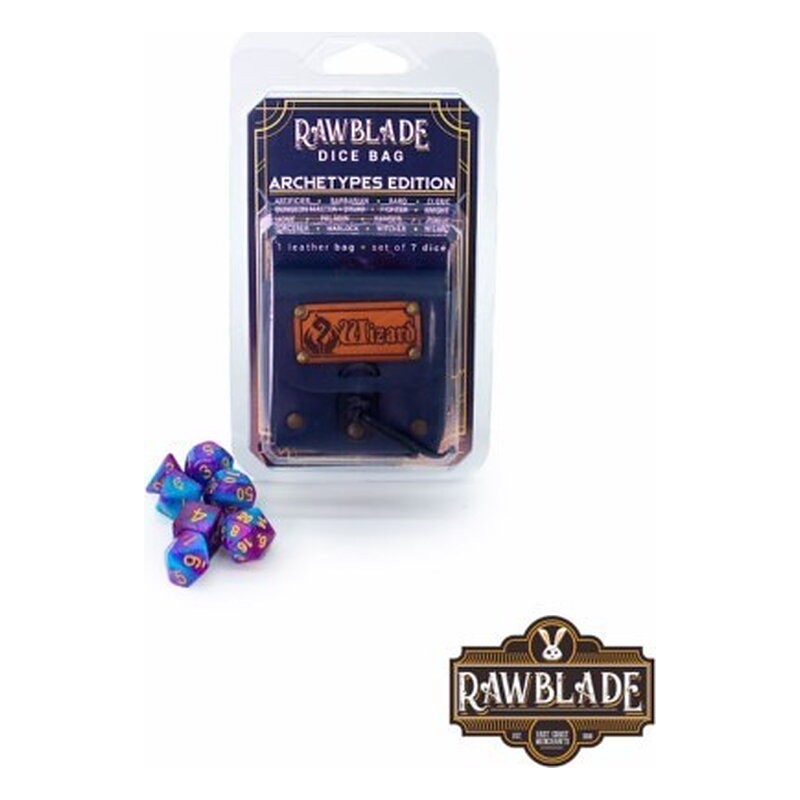 RAWBLADE DADOS + BOLSA DE CUERO WIZARD (7)