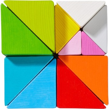 Juego de composición en 3D Cubo tangram