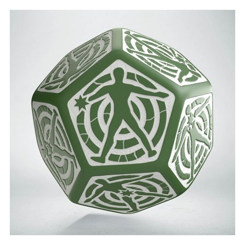 QW DADO D12 HIT LOCATION DIE GREEN & WHITE