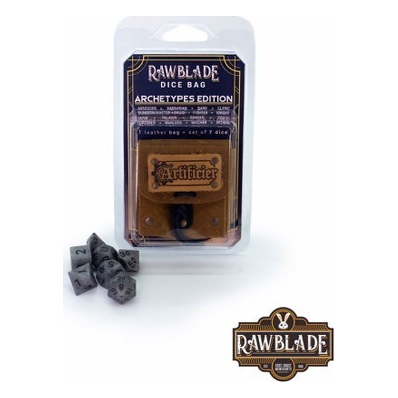 RAWBLADE DADOS + BOLSA DE CUERO ARTIFICIER (7)
