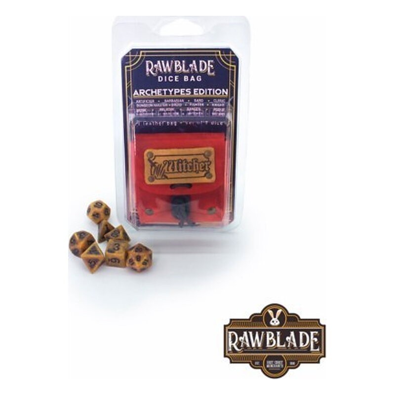 RAWBLADE DADOS + BOLSA DE CUERO WITCHER (7)