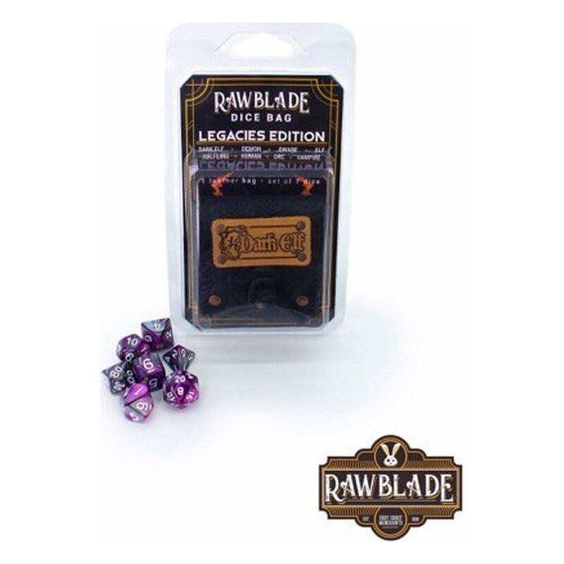 RAWBLADE DADOS + BOLSA DE CUERO DARK ELF (7)