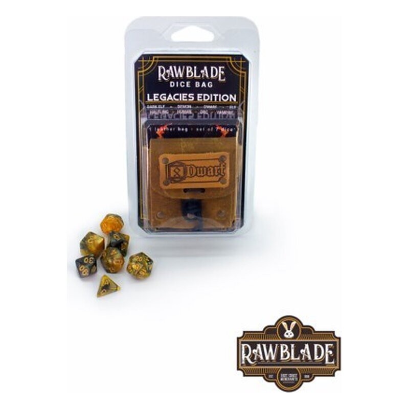 RAWBLADE DADOS + BOLSA DE CUERO DWARF (7)