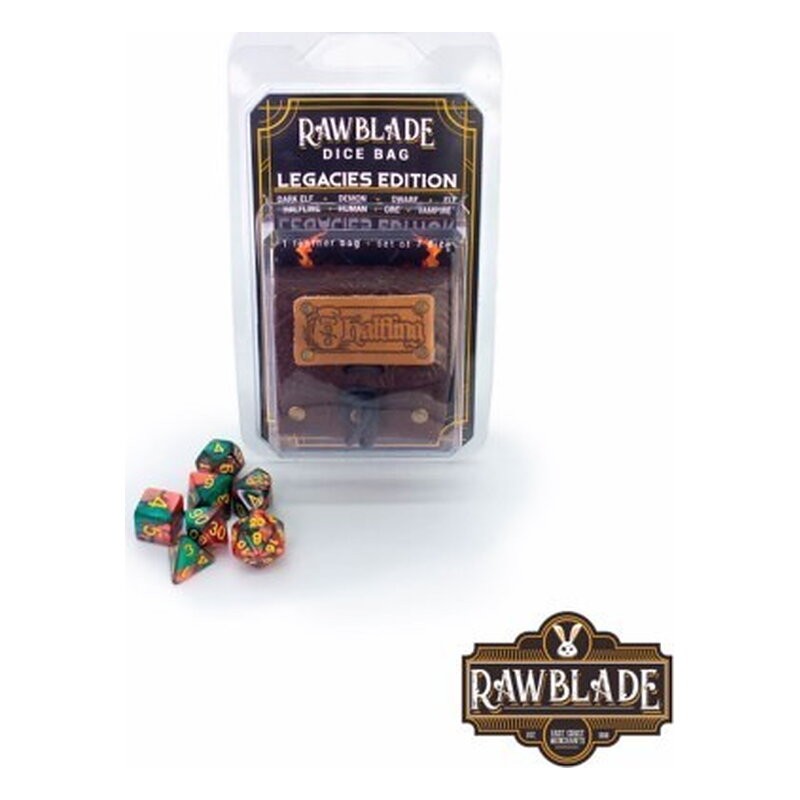 RAWBLADE DADOS + BOLSA DE CUERO HALFLING (7)