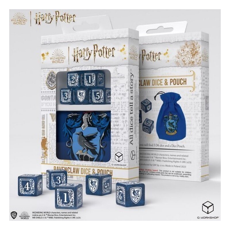 QW DADOS D6 + BOLSA HARRY POTTER RAVENCLAW