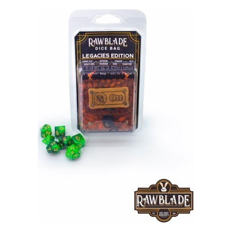 RAWBLADE DADOS + BOLSA DE CUERO ORC (7)