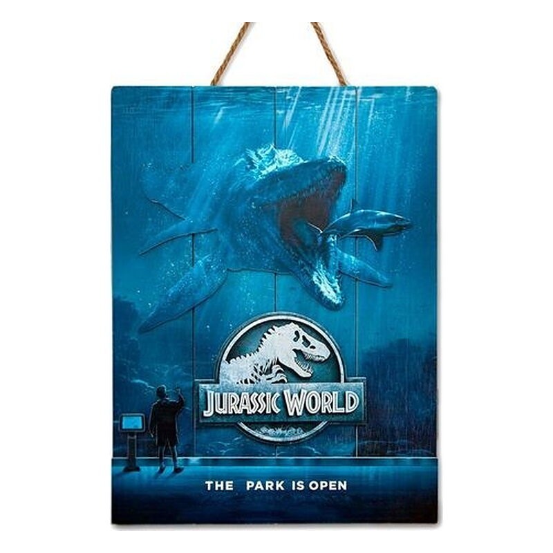 CUADRO MADERA 3D JURASSIC WORLD MOSSA 30 X 40