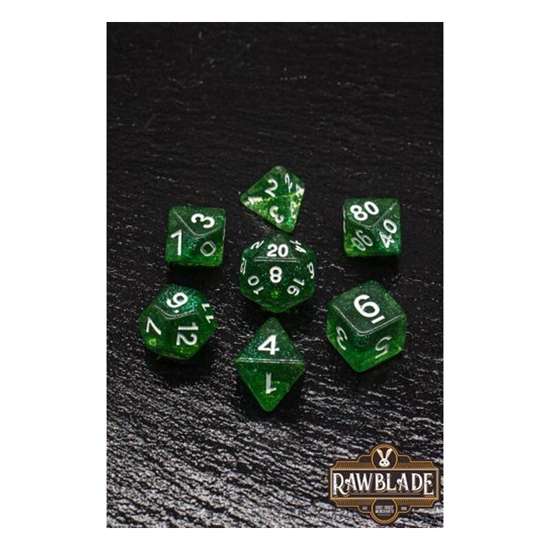 RAWBLADE GLITTER SET DADOS GREEN (7)