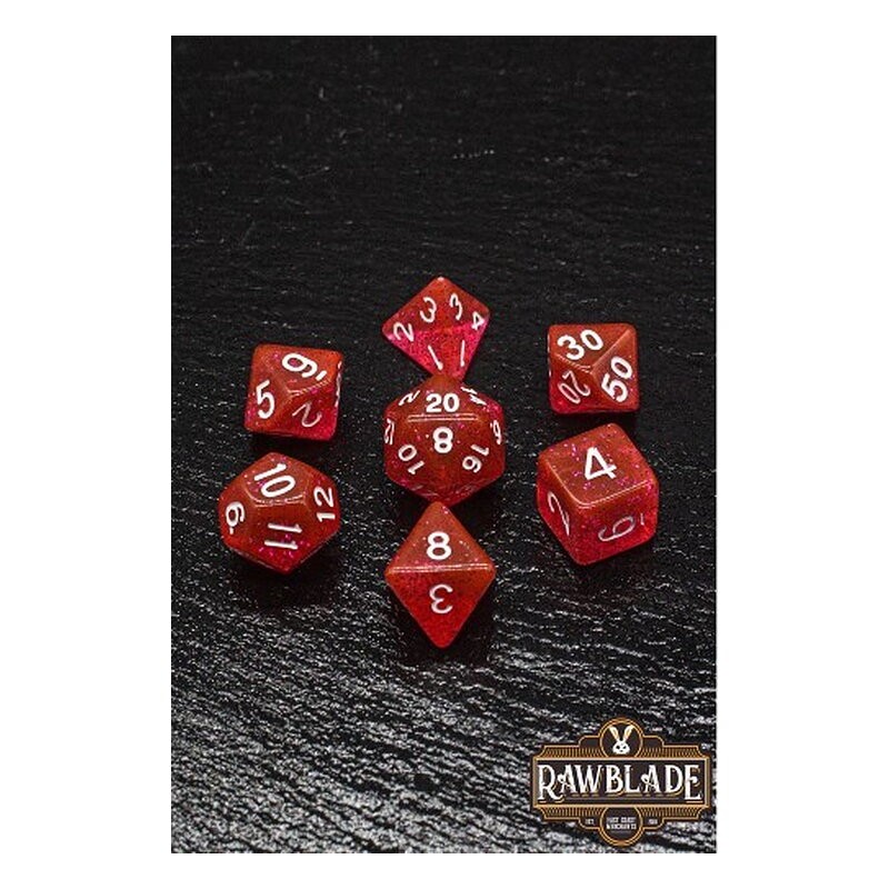 RAWBLADE GLITTER SET DADOS RED (7)