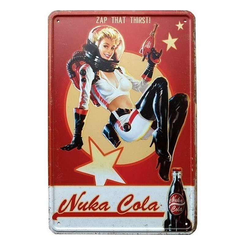 FALLOUT CARTEL METAL NUKA COLA GIRL 21 X 30