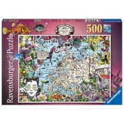 Puzzle 500 Pz: Mapa europeo, Circo peculiar