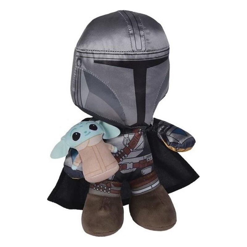 PELUCHE SIMBA STAR WARS MANDALORIAN MANDO + BABY 25 CM