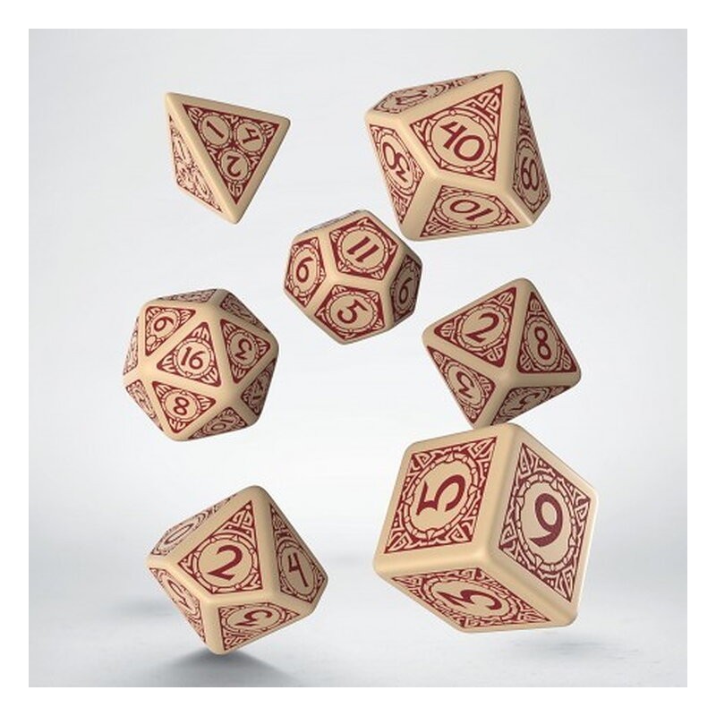 QW DADOS VIKING BEIGE & BURGUNDY SET (7)