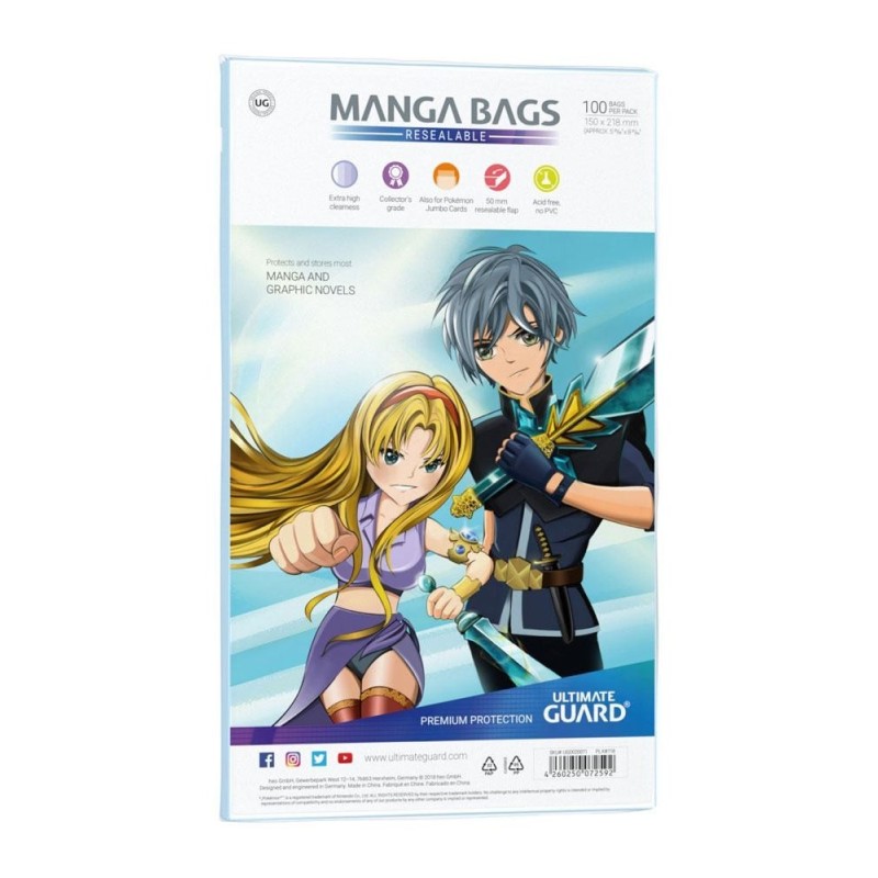 BOLSAS CON CIERRE REUTILIZABLES DE MANGAS-ULTIMATE GUARD (100UDS)