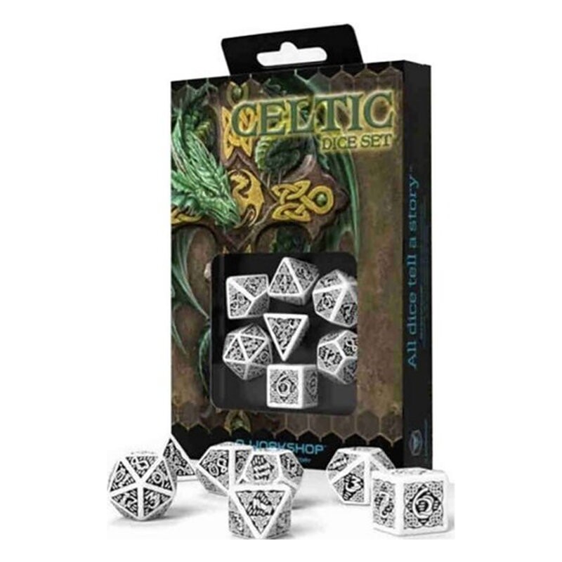 QW DADOS CELTIC REVISED GREY & BLACK DICE SET (7)