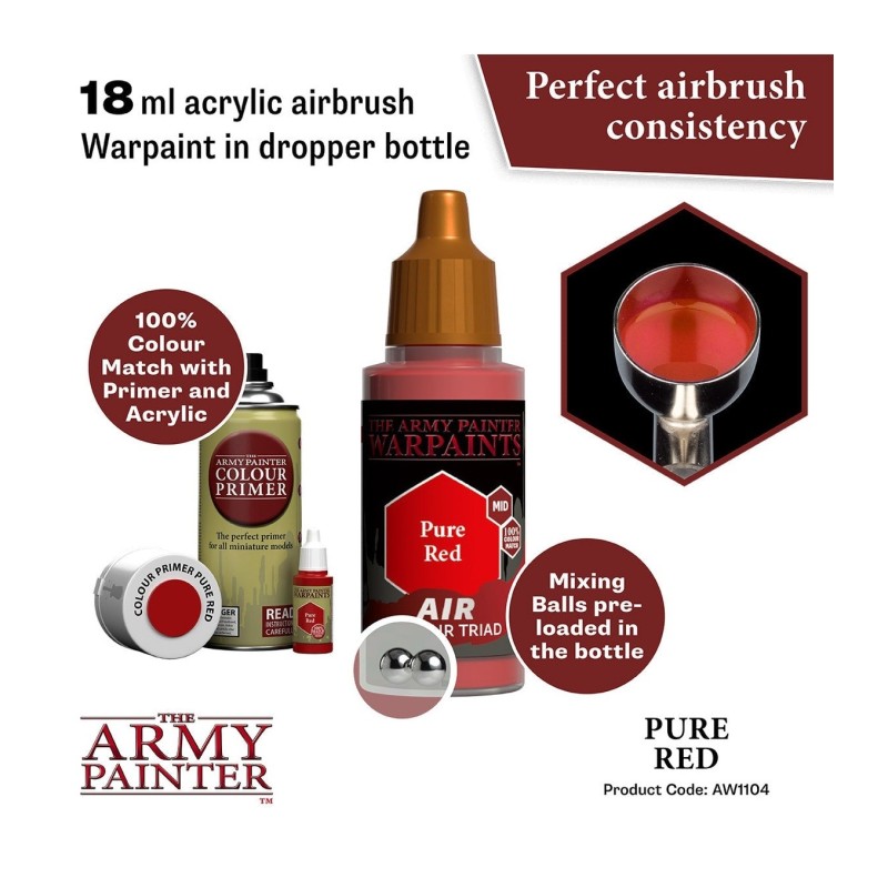 Pintura aerógrafo Warpaints Air – Pure Red - The Army Painter