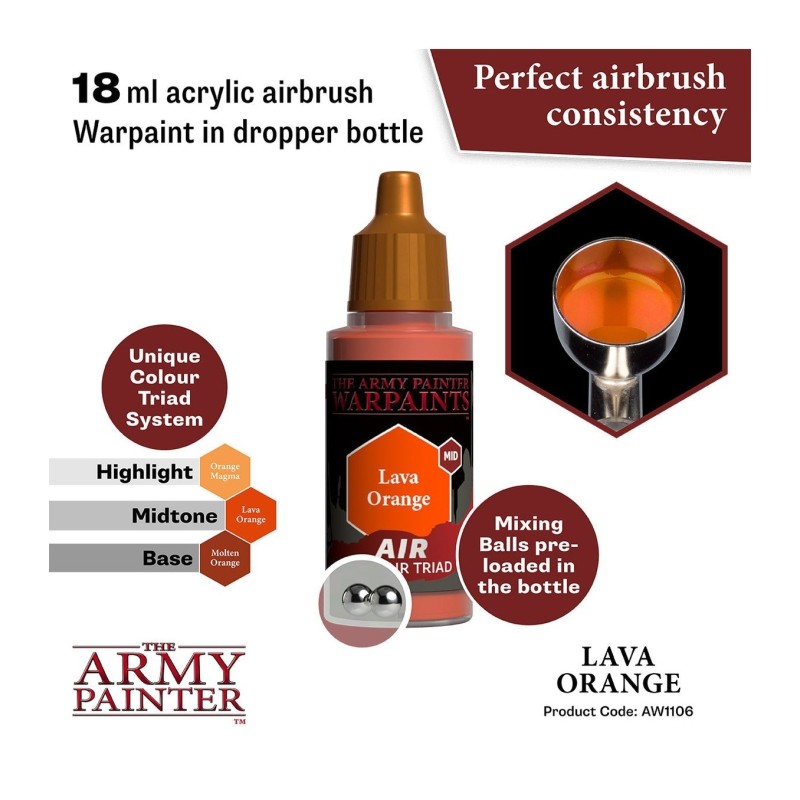 Pintura aerógrafo Warpaints Air – Lava Orange - The Army Painter