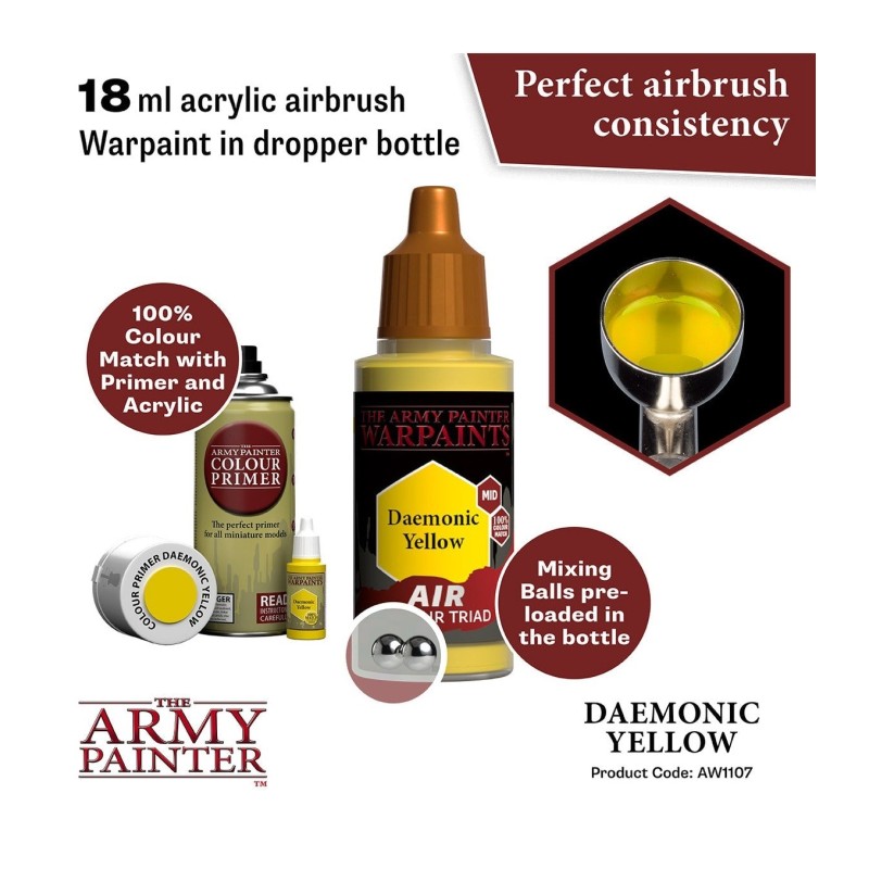 Pintura aerógrafo Warpaints Air – Daemonic Yellow - The Army Painter