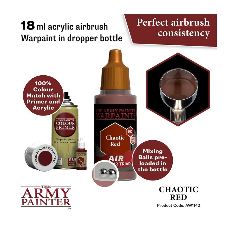 Pintura aerógrafo Warpaints Air – Chaotic Red - The Army Painter