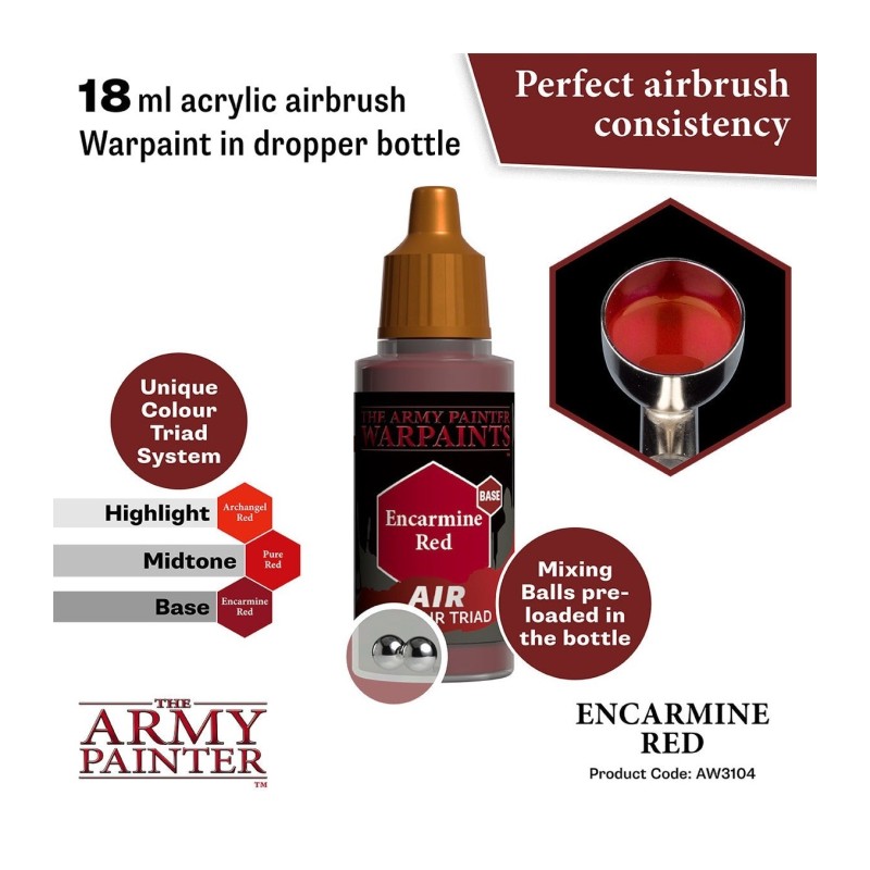 Pintura aerógrafo Warpaints Air – Encarmine Red - The Army Painter
