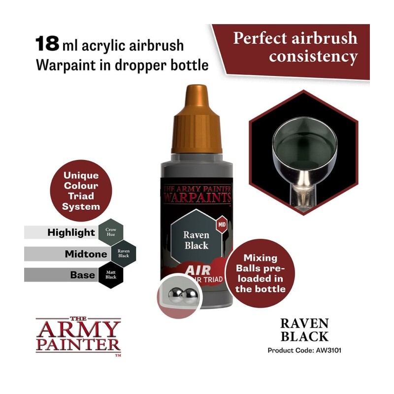 Pintura aerógrafo Warpaints Air – Raven Black - The Army Painter