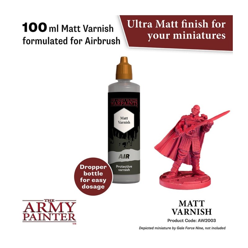 Pintura aerógrafo Warpaints Air – Anti - shine Varnish, 100 ml - The Army Painter