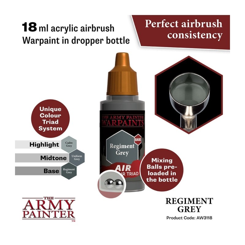 Pintura aerógrafo Warpaints Air – Regiment Grey - The Army Painter