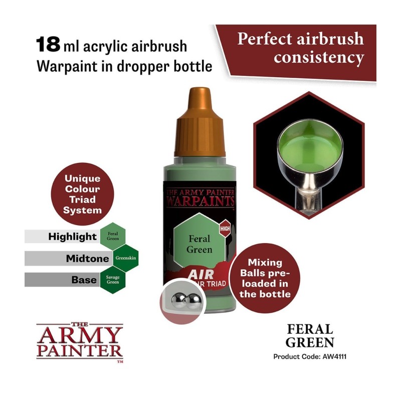 Pintura aerógrafo Warpaints Air – Feral Green - The Army Painter