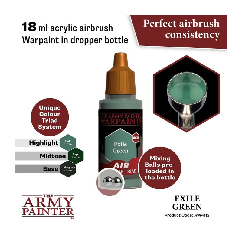 Pintura aerógrafo Warpaints Air – Exile Green - The Army Painter