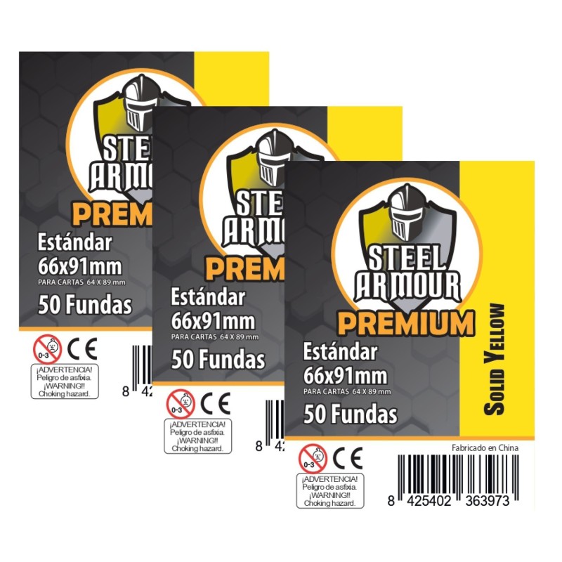 Caja 100 paquetes de 50 fundas Opacas amarillas (66x91mm) --50% desc.-- (46063)