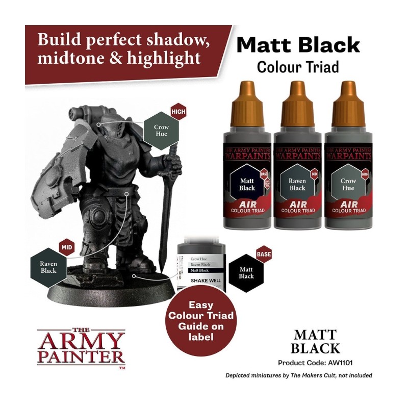 Pintura aerógrafo Warpaints Air – Matt Black - The Army Painter