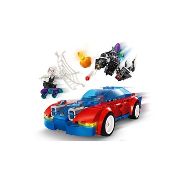 LEGO-76279 Coche de Carreras de Spider-Man y Duende Verde Venomizado