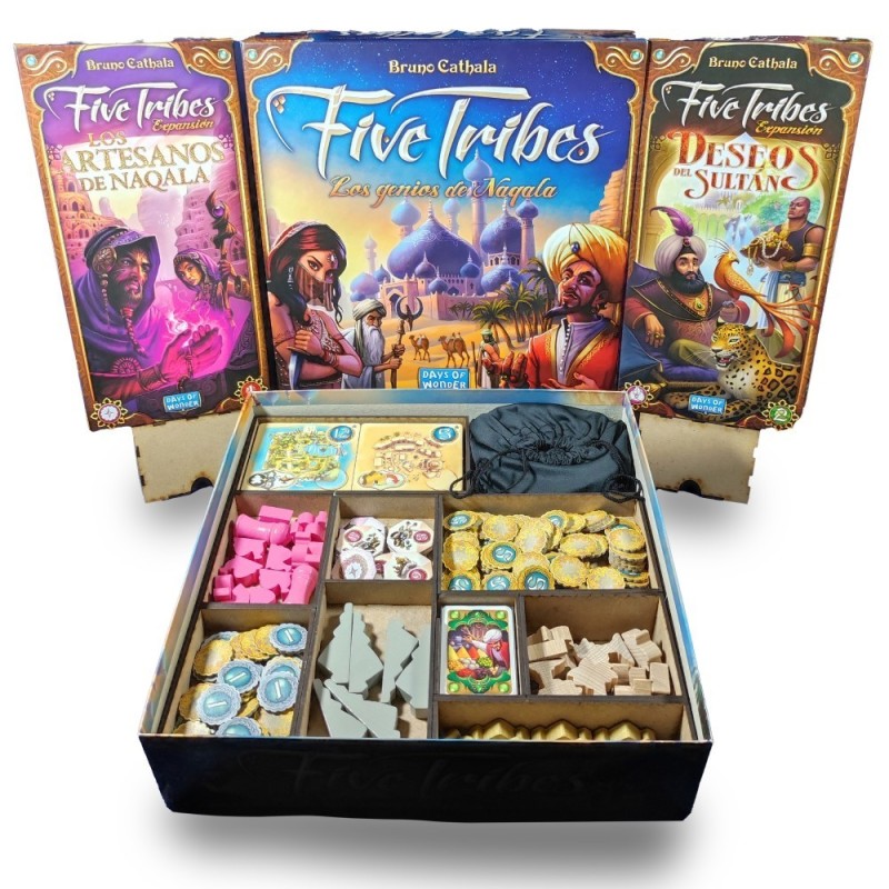 Inserto Compatible con FIVE TRIBES (Base + Expansiones 1 y 2)