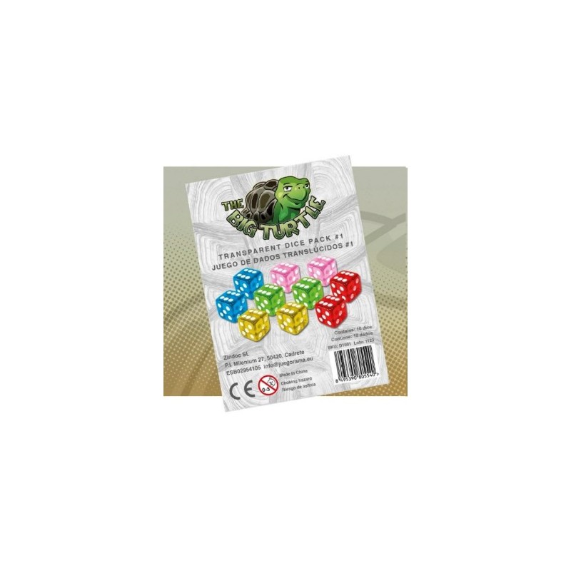 PACK 1- Juegos de 10 dados translúcidos 16mm