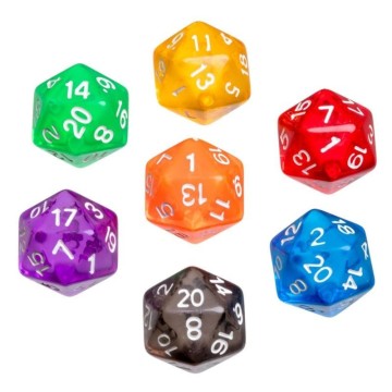 Bolsa dados transparentes 20 caras (50)
