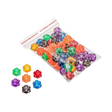 Bolsa dados transparentes 20 caras (50)