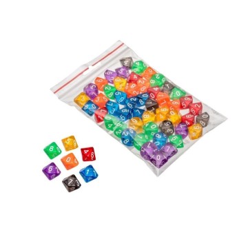 Bolsa dados transparentes 10 caras (50)