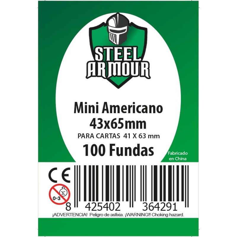 100 Fundas tamaño Mini Americano (43x65mm)