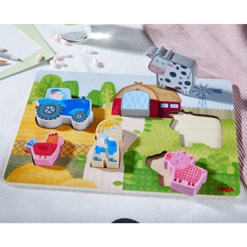 Puzzle de madera En la granja