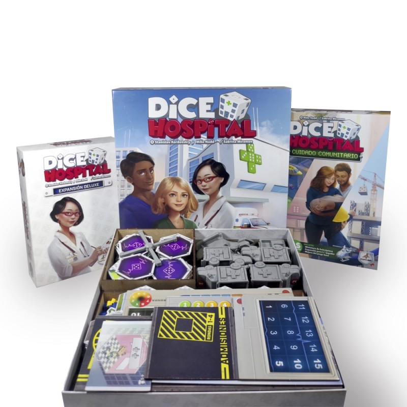 Inserto compatible con DICE HOSPITAL (Base + Exp. Cuidado Comunitario + Exp. Deluxe)